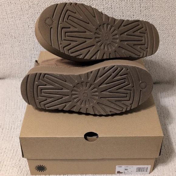 UGG Women's Tan Suede Platform Boots with Straps - Picture 8 of 10